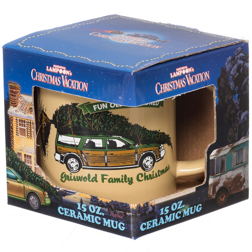 Christmas Vacation Old Fashioned Station Wagon Ceramic Mug Boxed View Christmas Vacation Old Fashioned Station Wagon Ceramic Mug Boxed View