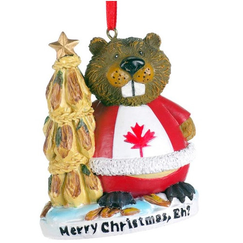 "Merry Christmas, eh?" Beaver Ornament