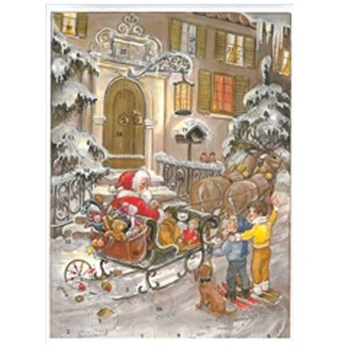Glittery Traditional Scene Advent Calendar - sleigh