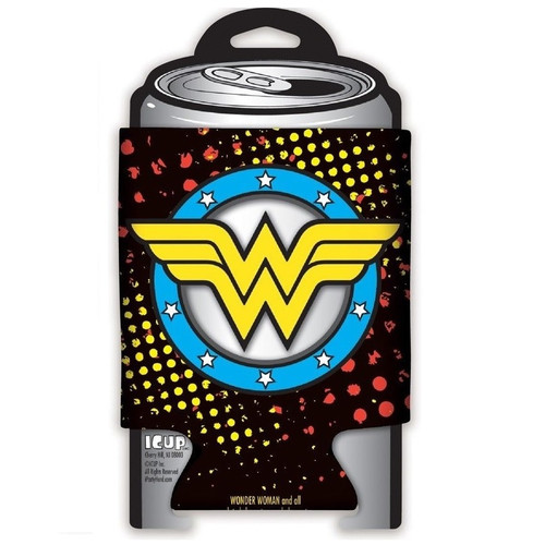 Wonder Woman Insignia Diecut Punch Out Can Cooler Front View Wonder Woman Insignia Diecut Punch Out Can Cooler Front View