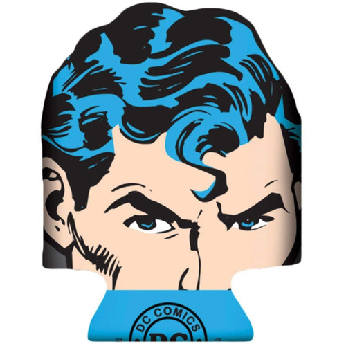 DC Comics Superman Diecut Face Can Cooler Front View DC Comics Superman Diecut Face Can Cooler Front View
