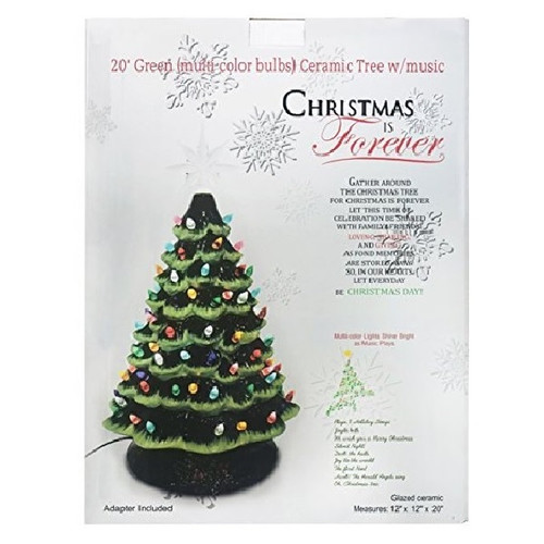 20" Green Ceramic Christmas Tree With Music Packaged View 20" Green Ceramic Christmas Tree With Music Packaged View