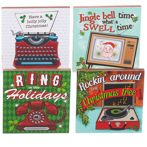 Retro Christmas Coasters Set of 4 Retro Christmas Coasters Set of 4
