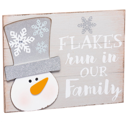 Flakes Run in Our Family Wood Sign