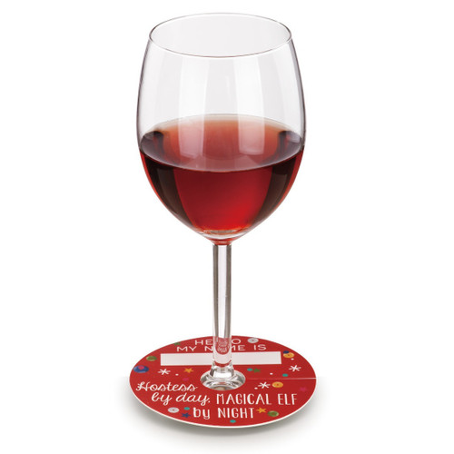 Hello, My Name Is...Wine Glass Markers On Wine Glass View