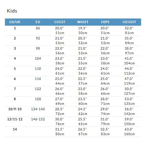 Hatley Size Chart