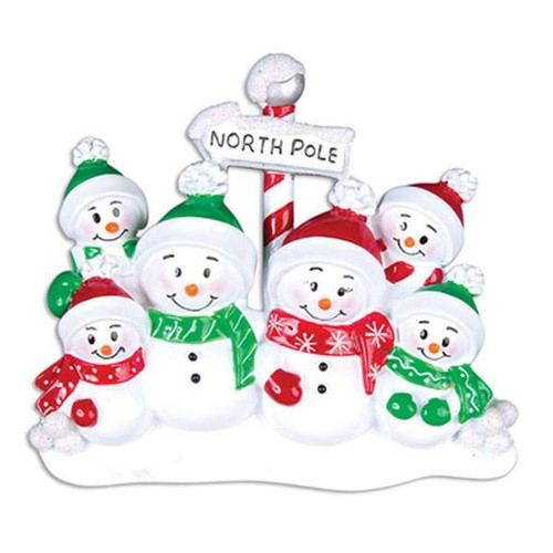 North Pole Personalized Ornament Family of 6 North Pole Personalized Ornament Family of 6