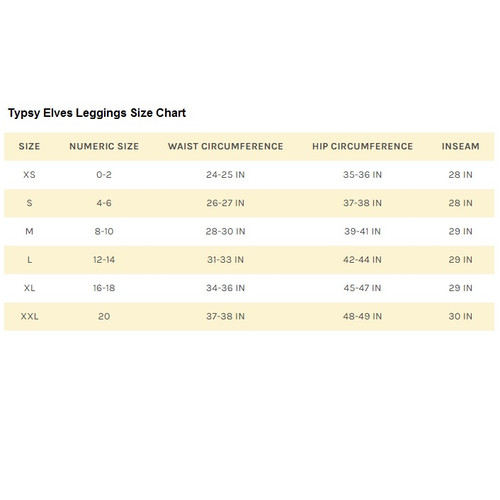 Tipsy Elves Leggings Sizing Chart Tipsy Elves Leggings Sizing Chart