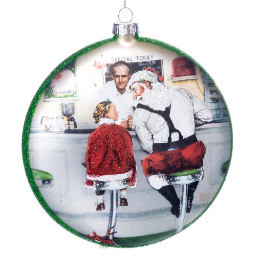 Norman Rockwell Santa at the Diner Ornament - Girl