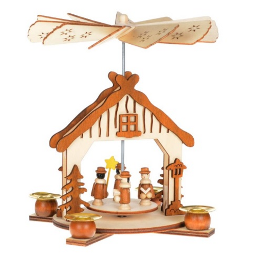 Aunt Bethany's 5" Wooden Pyramid with Carolers