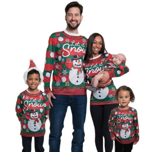 Let It Snow Matching Ugly Sweater Infant Romper by Faux Real Let It Snow Matching Ugly Sweater Infant Romper by Faux Real