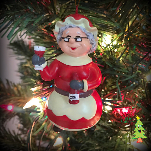 Mrs Claus Loves Wine Ornament