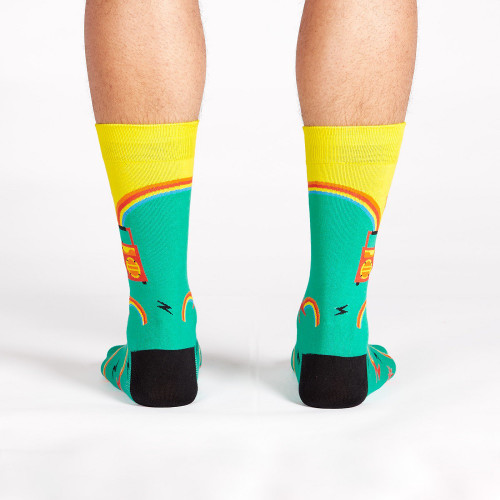 Roller Disco Men's Crew Socks Back View