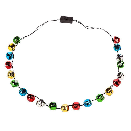 Lotsa Lites Jingle Bell Flashing Necklace Individual Unpackaged View Lotsa Lites Jingle Bell Flashing Necklace Individual Unpackaged View