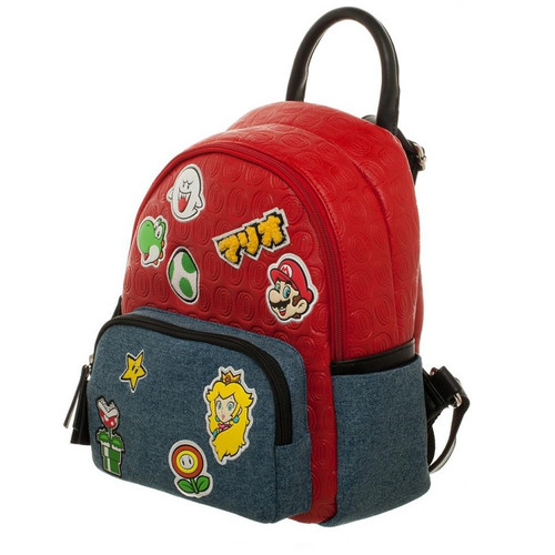 Nintendo Super Mario Patches Junior Mini Backpack Left Side View