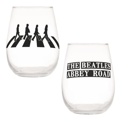 The Beatles Stemless Wine Glass Set of 2 Front Views The Beatles Stemless Wine Glass Set of 2 Front Views