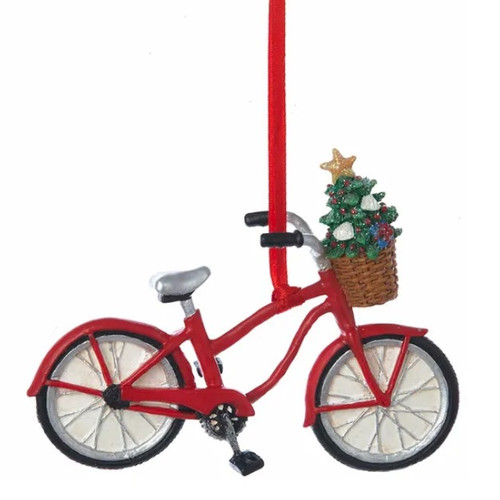 Resin Bicycle with Basket Ornament