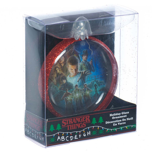 Stranger Things Collage Glass Disc Ornament  Packaged View