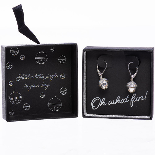 Silver Jingle Bell Earrings in Box Silver Jingle Bell Earrings in Box