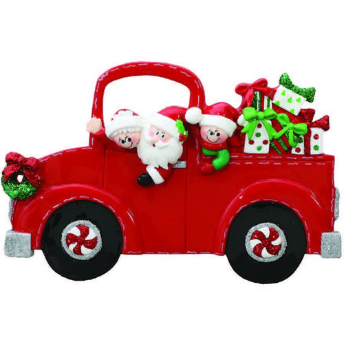 Santa's Truck Family of 3 Plaque Santa's Truck Family of 3 Plaque