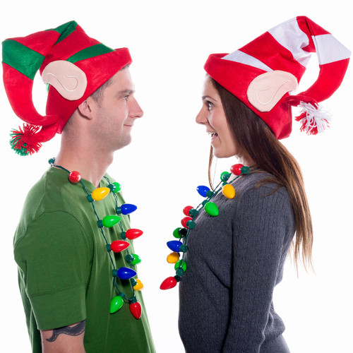 Felt Christmas Elf Hats on Model