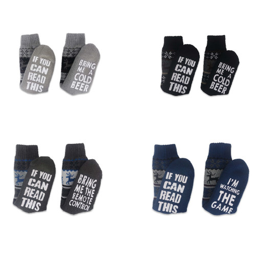 Guy Messages Thermal Knit Slipper Socks Feet Soles View