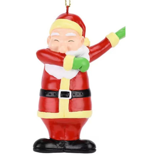 Funny Dabbing Santa Christmas Ornament front view Funny Dabbing Santa Christmas Ornament front view