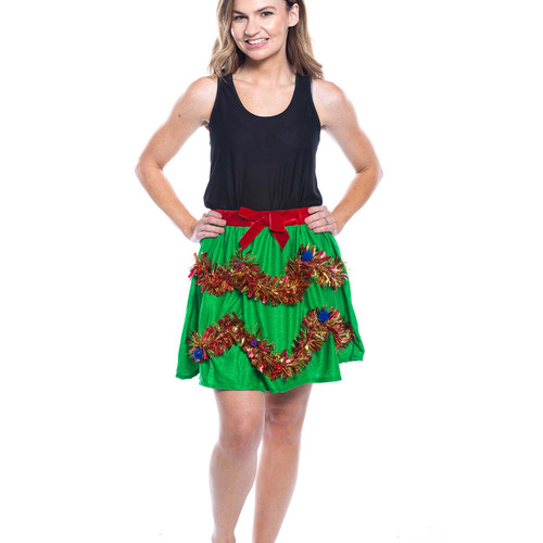 Tinsel Skirt on model Tinsel Skirt on model