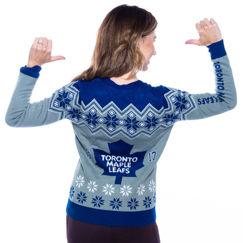Toronto Maple Leafs NHL Patches Ugly Crewneck Sweater - Small