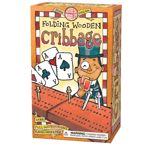 Folding wooden cribbage