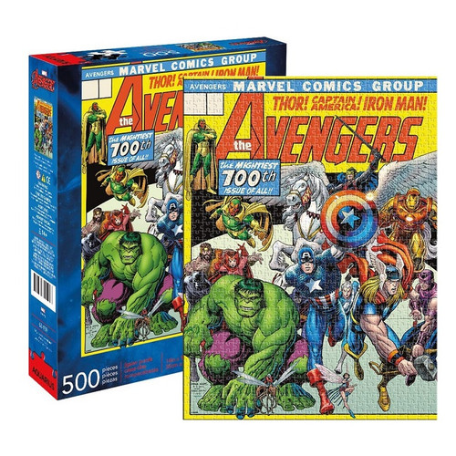 Marvel Avengers Comic Cover 500 Piece Puzzle Box Behind Marvel Avengers Comic Cover 500 Piece Puzzle Box Behind