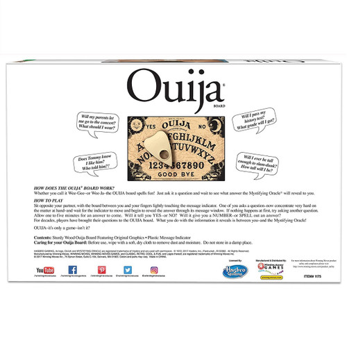 Classic Ouija Board Back of Box Classic Ouija Board Back of Box