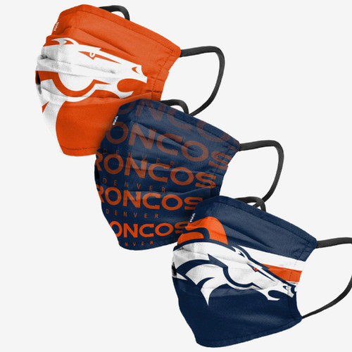 Denver Broncos NFL Matchday 3 pack face covers Denver Broncos NFL Matchday 3 pack face covers