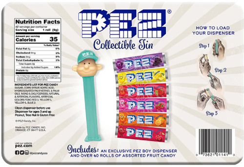 Limited Edition Classic PEZ Dispenser Retro Gift Set- back 