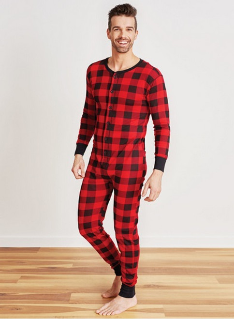 lumberjack buffalo plaid Bear Men's Pajamas lumberjack buffalo plaid Bear  Men's Dark Pajamas