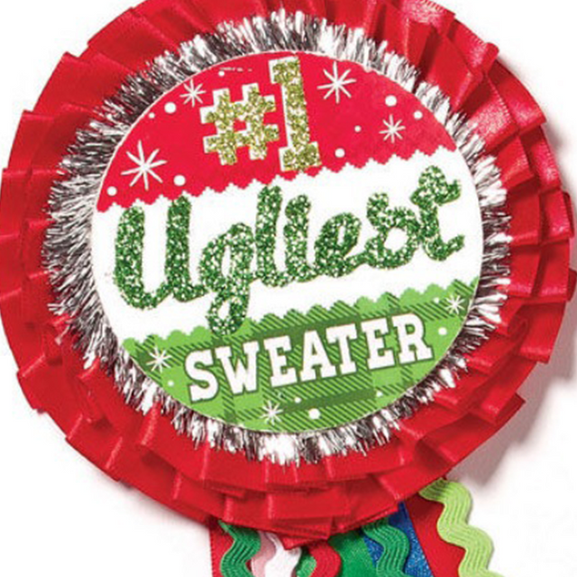 Ugly Christmas Sweaters in Canada Ugly Sweater Prize Ribbon