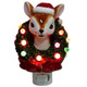 5.25" Jolly Reindeer Wreath Ceramic Nightlight