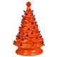 13" Haunted Halloween Orange Ceramic Light Up Tree Unlit View