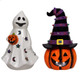 10" Flickering LED Ceramic Halloween Decor, 2 Assortment 