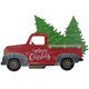 31.5" Wood Holiday Truck with Tree Easel Sign Front View