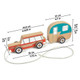 Road Trip - Wood Camper Pull Toy - Dimensions