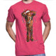 Chewbacca Wrapped in Christmas Lights RED T-Shirt