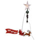 Star With Rotating Santa and Sleigh LED Tree Topper Moving View 