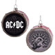 AC/DC Glass Drum Head Ornament Front and Back Views