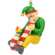 Elf With Candy Cane Bong Weed Ornament Front View