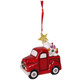 4.75" Lil Red Truck with Light Up Ceramic Tree Ornament