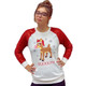 Rudolph The Red Nosed Reindeer Sequin Junior Raglan Shirt Model 