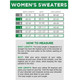 Typsy Elves Women's Sweater Sizing Chart