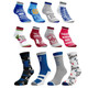 6 ankle socks, 4 crew socks