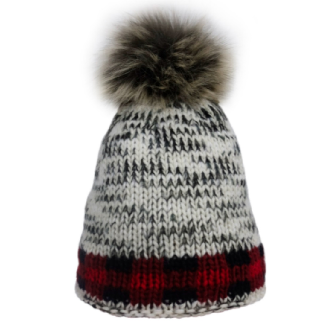 Winter Queen Lodge Sherpa Lined Toque with Faux Fur Pom Pom Canada ...